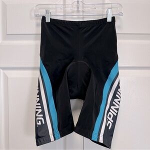 Spinning Womens Club Short Padded Bike Shorts Size Medium Black Blue